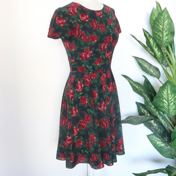 Brooks Brothers 100% Silk Floral Print Fit & Flare Short Sleeve Mini Dress 0 - Picture 5 of 12